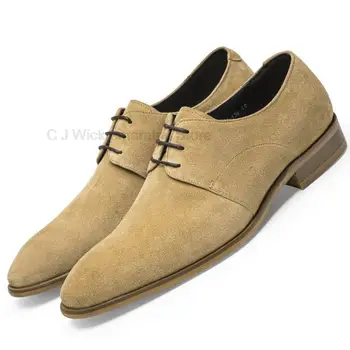 Замшевые оксфордские мужские модельные туфли для свадьбы жениха, мужская обувь для официальных офисных деловых дизайнерских туфель для мужчин из натуральной кожи