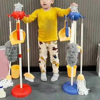 Детская Имитация Швабры и Веника Игрушки Детская Швабра и Веник Набор инструментов для уборки дома для мальчиков и девочек Домашняя игрушка для детей