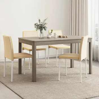 Заводская оптовая продажа современного обеденного стола из квадратного дерева с 4 стульями для кухни, ресторана, столовой
