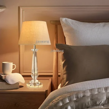 Настольная лампа из Скандинавского хрусталя, Европейская Простая Настольная лампа для спальни, Современный Теплый отель, Модельный Номер, Декоративная Прикроватная лампа