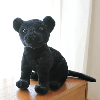 новая креативная плюшевая игрушка черного леопарда, приседающая пантера, кукла, Рождественский подарок на день рождения для детей Около 27 см