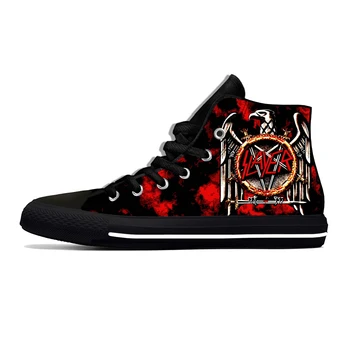 Slayer Хэви-метал рок-группа Horror Scary Модная повседневная тканевая обувь с высоким берцем, легкие дышащие мужские и женские кроссовки с 3D принтом