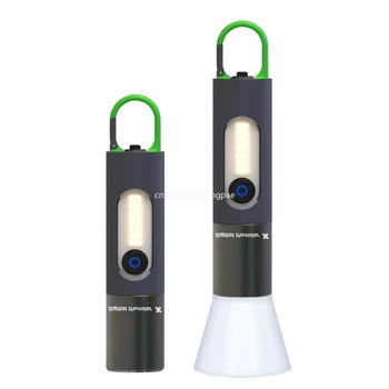 Аккумуляторный многофункциональный фонарик для кемпинга на открытом воздухе емкостью 1800 мАч, брелок для ключей, фонарик аварийного освещения для верховой езды