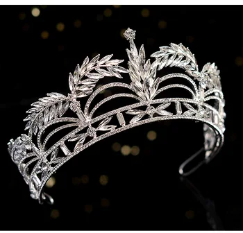 Темперамент роскошная свадебная корона красивый свадебный головной убор для новобрачных сплав горный хрусталь оголовье сверкающая королева свадебные аксессуары