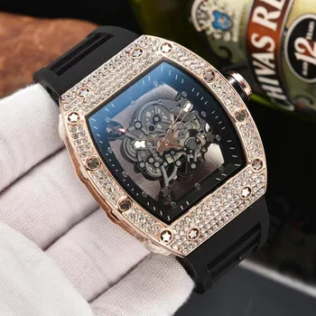 2022 diamond Richard новые выдалбливающие часы с личностной головой тигра, керамические масляные механические часы унисекс для ходьбы
