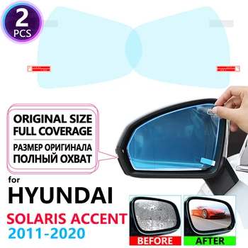 Полное Покрытие Противотуманной Непромокаемой Пленкой Зеркала Заднего Вида для Hyundai Solaris Accent RB HC 2011 ~ 2019 Автомобильные Наклейки Автомобильные Аксессуары