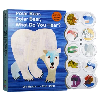 Белый Медведь, Что Ты слышишь, Эрик Карл, Детские книжки для малышей в возрасте 1 2 3 лет, Английская книжка с картинками, 9780312513467