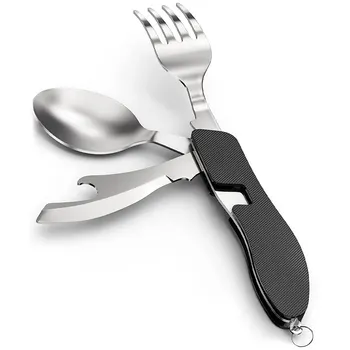 Складная посуда, нож, ложка, Вилка, Походный нож, Вилка, ложка, Комбинированная посуда, Портативная Многофункциональная
