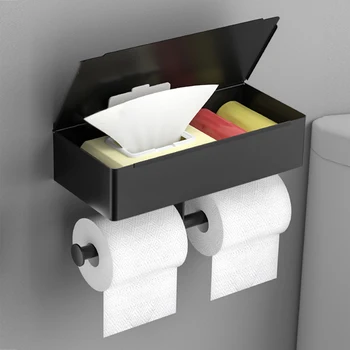 Настенный держатель для туалетной бумаги, Аксессуары для ванной комнаты, Диспенсер для салфеток, Коробка для хранения рулонной бумаги, Органайзер для кухонных инструментов