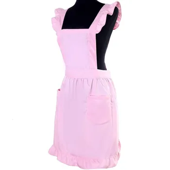Женский элегантный Сарафан в японском стиле в викторианском стиле, Фартук для горничной, Кружевной халат, карманы с оборками, Белый /розовый