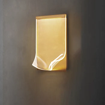 Современный Прозрачный Акриловый Квадратный настенный светильник Роскошная Прикроватная лампа для спальни Минималистичный светильник для декора стен в проходе для гостиной