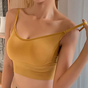 Модный Новый сексуальный женский бюстгальтер 2020 года, женские укороченные топы со съемным мягким лифчиком, женское нижнее белье, бюстгальтер без спинки