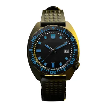 Мужские дайверские часы San Martin, мужские автоматические часы, механические наручные часы, Черный 200-метровый Водонепроницаемый безель со светящимся хронографом NH36A