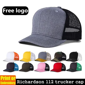 Richardson 112 trucker cap с пользовательским логотипом хлопчатобумажная бейсболка Женская Спортивная бейсболка с дышащей сеткой gorros