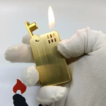 Латунная механическая траншейная керосиновая зажигалка в стиле Ретро, креативный ветрозащитный дизайн, изысканный подарок для мужчин ручной работы, сигареты - 110 г