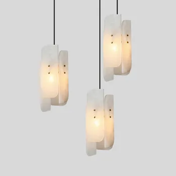 Дизайнерский подвесной светильник из мрамора Ваби-саби для прикроватных кухонных подвесок Luminaria Aesthetic Room Decorator Осветительный прибор