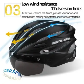 Шлем для горного велосипеда GUB K80 PLUS Со встроенным креплением шляпы для верховой езды На лобовом стекле с магнитным всасыванием