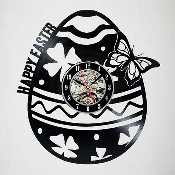 Милые настенные часы с виниловой пластинкой в ПАСХАЛЬНОМ стиле - Захватывающий декор для гостиной - идеальная идея подарка для детей, взрослых, мужчин