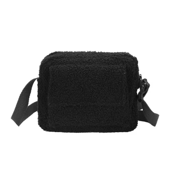 Женская плюшевая сумка через плечо из овечьей шерсти, сумка для подмышек, универсальные сумки через плечо
