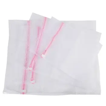 Большой сетчатый мешок для стирки, набор из 4 прочных мешков для белья из грубой сетки с застежкой-молнией для одежды, деликатесный