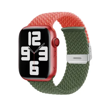Регулируемый Нейлоновый ремешок для часов Apple Watch Ultra 8 7 6 5 4 SE Контрастного цвета Ремешок для наручных часов iWatch 38 40 42 44 41 45 49 мм