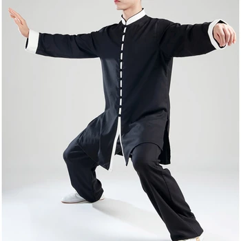 Высококачественная унисекс-униформа тайцзи, одежда для кунг-фу, Мужская одежда для боевых искусств, женская одежда для упражнений Ву Шу, Спортивный комплект без морщин