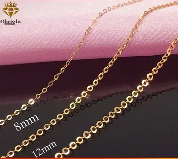 новое поступление 14k золотое ожерелье для женщин AU585 O-образная цепочка из розового золота длиной 40-48 см