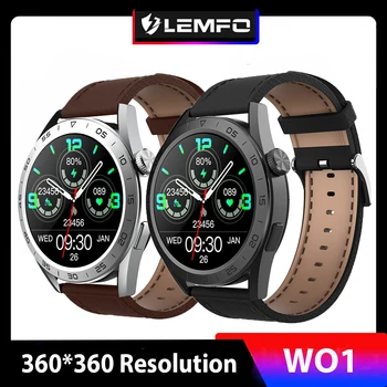 LEMFO Смарт-Часы Мужские Спортивные Smartwatch 2023 NFC Bluetooth Вызов Беспроводная Зарядка 1,45-Дюймовый HD-экран с разрешением 360 * 360