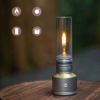 Комплект для свечей Портативная лампа Ветрозащитная Свеча для кемпинга на открытом воздухе Газовая Горелка для палатки Лампа для пикника Барбекю Рыболовный фонарь