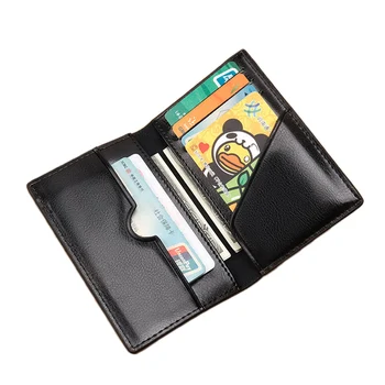 Роскошный мужской кошелек-визитница из натуральной кожи, тонкий двусторонний держатель для карт, Женский футляр для кредитных карт, сумка для удостоверения личности, Мужские тонкие кошельки для карт