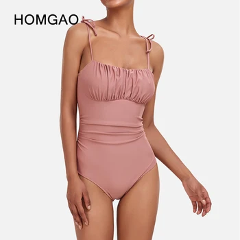HOMGAO Solid One Piece Swimwear, сексуальные купальники с контролем живота, женские купальники 2023, боди с эффектом пуш-ап, пляжный купальник, женский монокини
