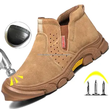 Замшевая защитная обувь, мужская Противоискровая обувь для сварщиков, рабочие защитные ботинки с защитой от проколов, мужская промышленная рабочая обувь, мужские защитные ботинки