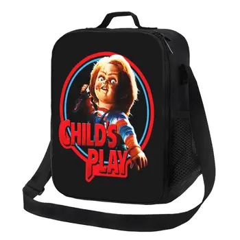 Детская игра, изолированная сумка для ланча Chucky для женщин, переносной холодильник для фильмов ужасов, Термос для еды, коробка для Бенто, Кемпинг, путешествия