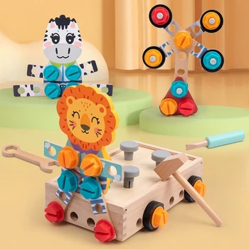 Набор строительных блоков Cute Models Строительный игровой набор с гайками, болтами, наборами инструментов, Развивающая игрушка для детей дошкольного возраста