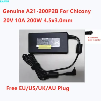 Подлинный Chicony A21-200P2B 20V 10A 200W 4.5x3.0mm ТОНКИЙ Адаптер Переменного тока A200A022P Для Зарядного Устройства Для Ноутбука MSI