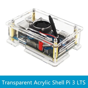 Для Orange Pi 3 LTS Корпус Прозрачный акриловый корпус Защитный кожух с охлаждающим вентилятором для Orange Pi 3 LTS