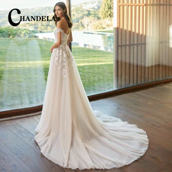 Элегантные свадебные платья CHANDELA с аппликацией в виде сердца, с открытыми плечами, свадебное платье Vestidos De Novia, персонализированное для женщин