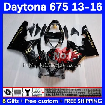 Обвес для Daytona 675 Daytona-675 13 14 15 16 Кузов 195No.15 Daytona675 черный в наличии 2013 2014 2015 2016 OEM Полный обтекатель