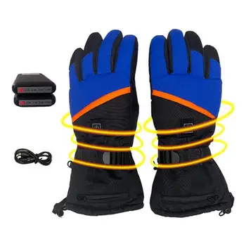 Перчатки с электрическим подогревом, перчатки для рук с сенсорным экраном для улицы, зимние перчатки с 3-мя регуляторами температуры нагрева для