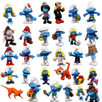 6шт. милые кукольные предметы интерьера Smurfsing Action Фигурки Куклы Виниловые Классические игрушки для детей на День рождения Новые подарки
