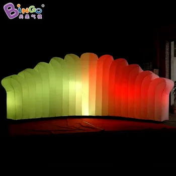 Индивидуальная надувная стена со светодиодным освещением размером 7X3 метра, воздушная стена с изменением цвета на 16 цветов для игрушки с подсветкой дисплея