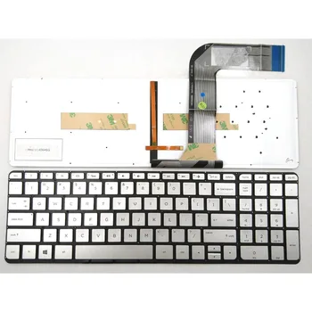 Новая клавиатура для ноутбука HP Envy 15-K177NR 15-K178NR 15-K192NR 15-K220NR 15-K223CL Серебристого цвета Без рамки и с подсветкой