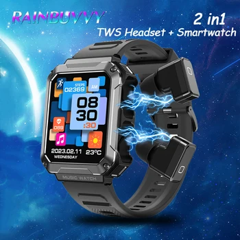 Наушники Rainbuvvy T93 TWS Smartwatch 2-в-1 с очень большой памятью, стильный и классный 1,96-дюймовый HD-экран, сверхдлинный срок службы