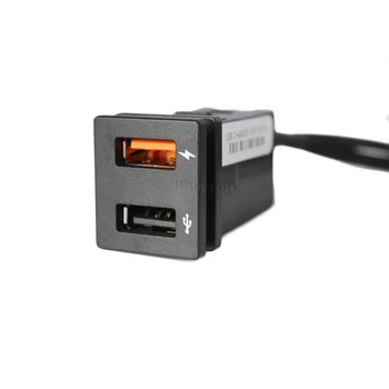Автомобильное двойное зарядное устройство USB QC3.0 Быстрая зарядка Быстрое Зарядное устройство USB для Toyota RAV4