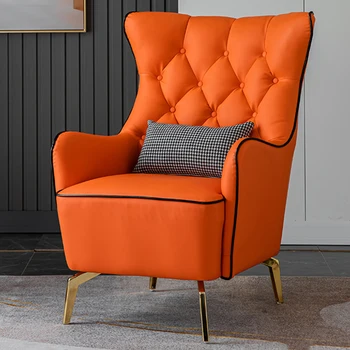 Мобильные стулья для гостиной класса люкс Nordic, удобные современные стулья для гостиной из натуральной кожи Sillas De Oficina Furniture House