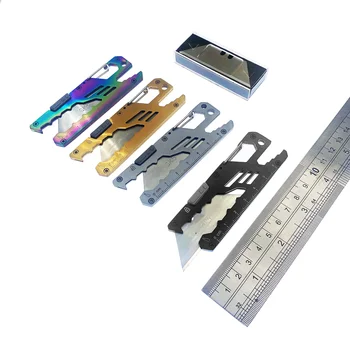 Сверхмощный трапециевидный безопасный выдвижной нож SK5 Sharpe Quick Utility Knife для резки бумаги EDC Titanium Портативный нож для художественной резьбы
