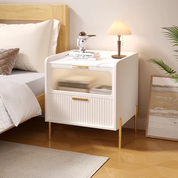 Мебель для спальни Прикроватные Тумбочки Уголок для хранения вещей в спальне Прикроватная тумбочка Картотечное стекло С выдвижными ящиками Comodini Modern Furniture XY50BT