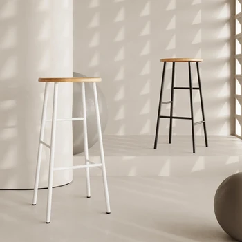 Белый деревянный Современный минималистский туалетный столик Высокий Барный стул Обеденный Игровой стул на открытом воздухе кемпинг Krzeslo Barowe Уличная мебель XY50BC